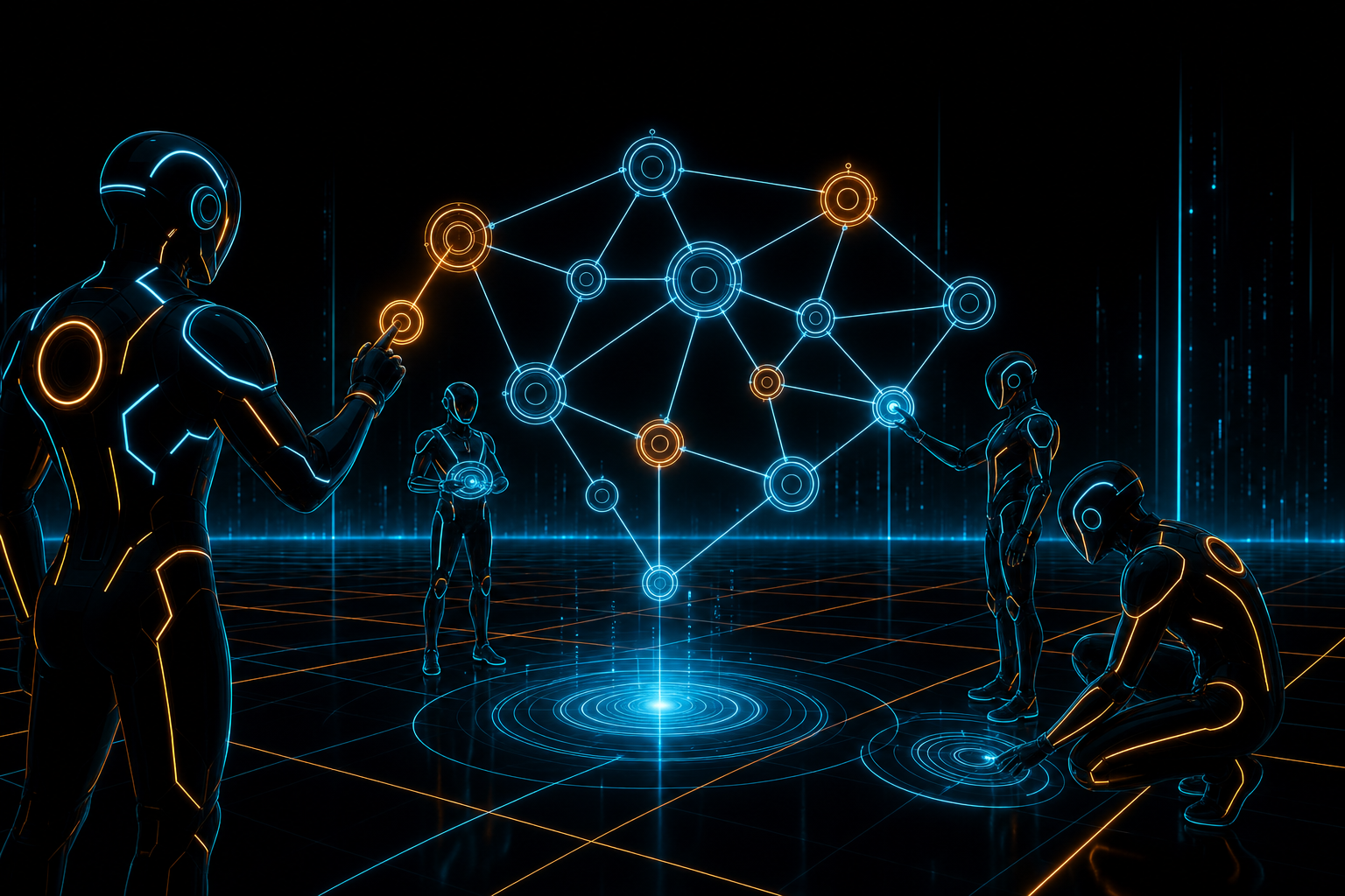 Agents coordinating around a shared dependency graph